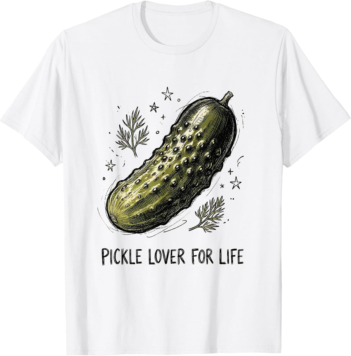 Men's Pickle Lover For Life Funny Pickle Fan Design T-Shirt - White