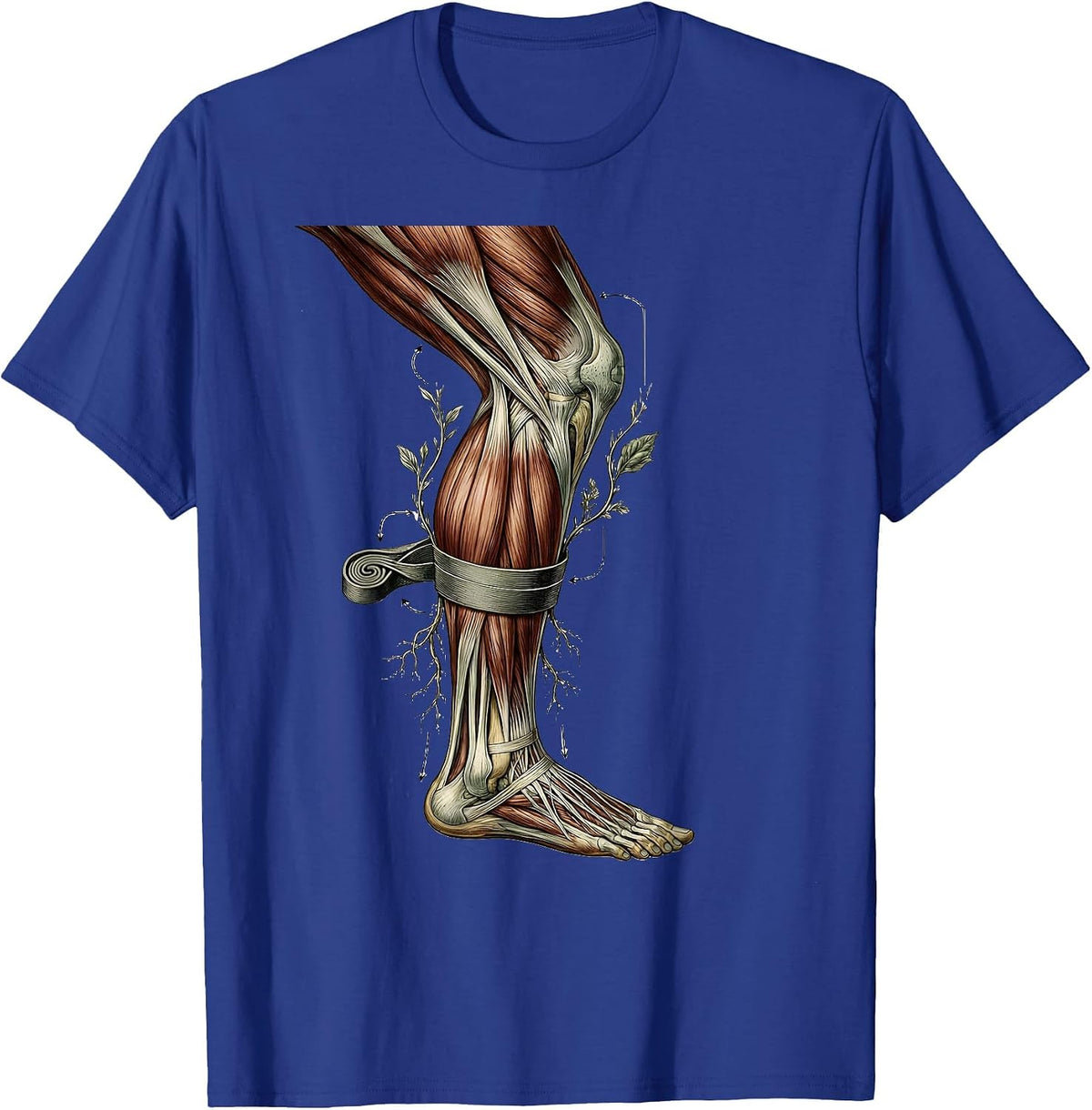 Men's Physical Therapy Resistance Band Leg Exercise Graphic T-Shirt - Royal Blue