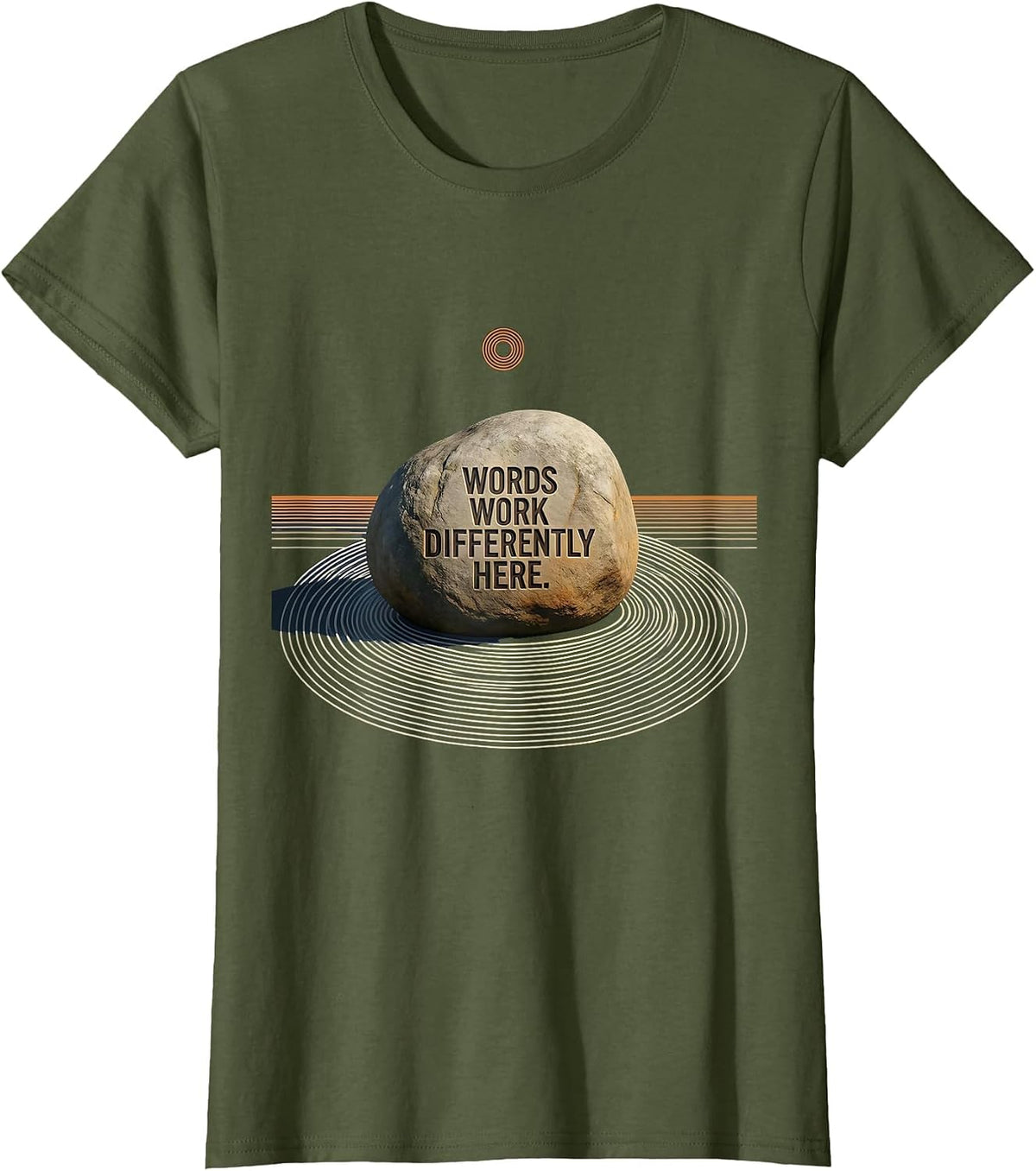 Women's Words Work Differently Here Dyslexia Awareness T-Shirt - Olive Green