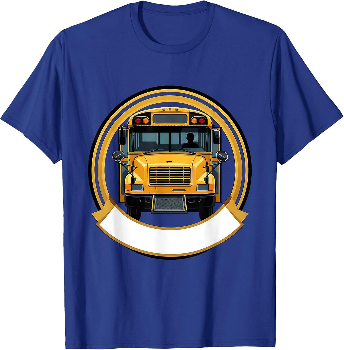 School Bus Driver Appreciation Seal Emblem Crew T-Shirt - Royal Blue