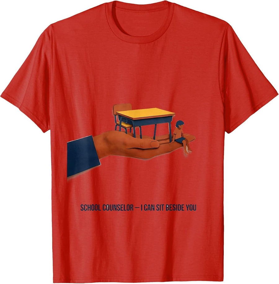Men's School Counselor I Can Sit Beside You Humor T-Shirt - Red