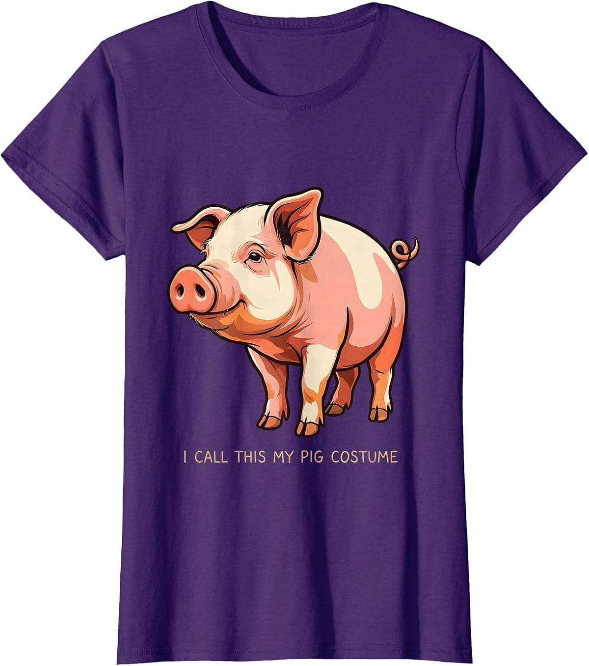 Women's I Call This My Pig Costume Funny Pig Lover Halloween Costume T-Shirt - Purple