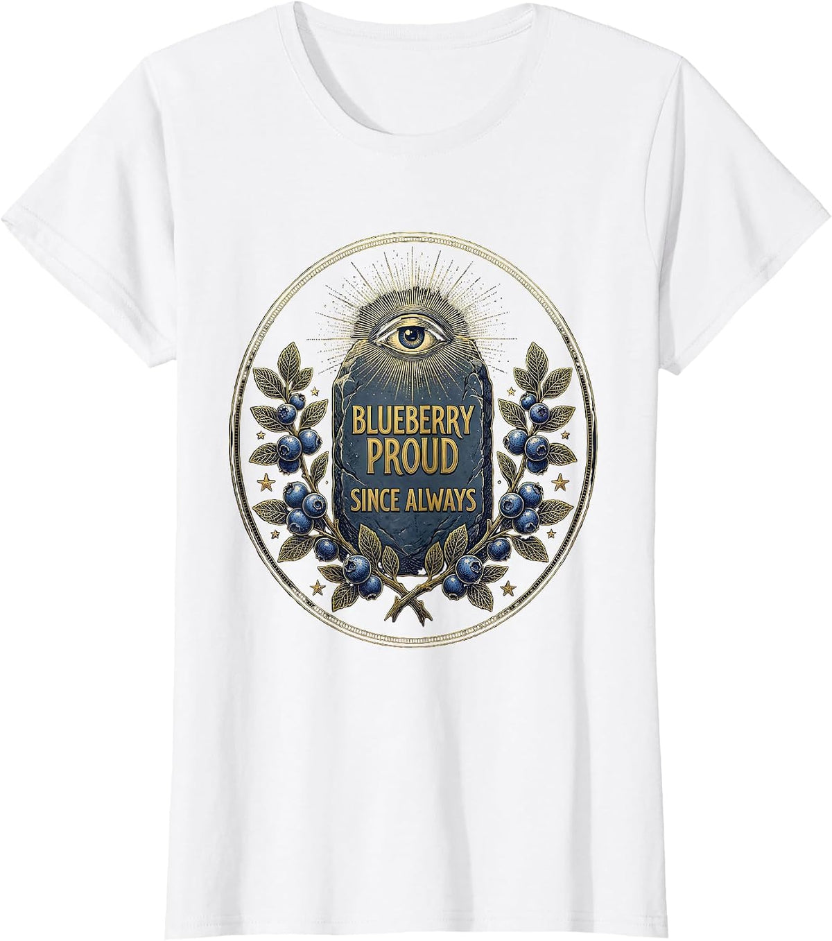 Blueberry Proud Since Always Red White Blue Design T-Shirt - White