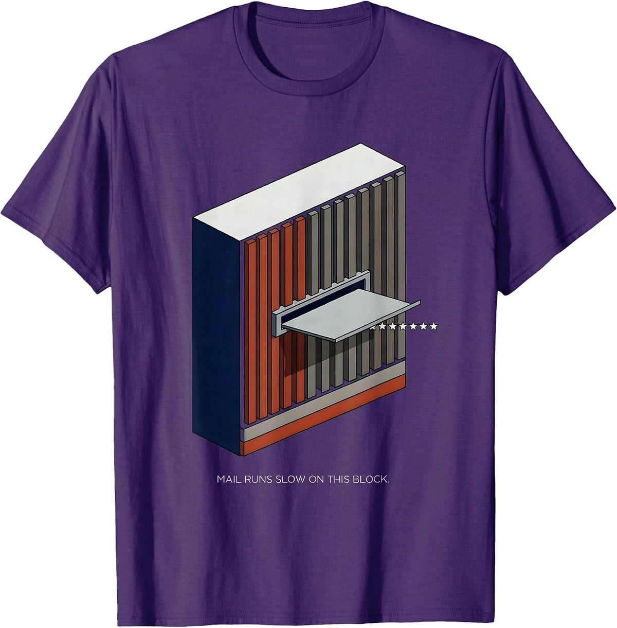 Mail Runs Slow On This Block Funny First Responder T-Shirt - Purple