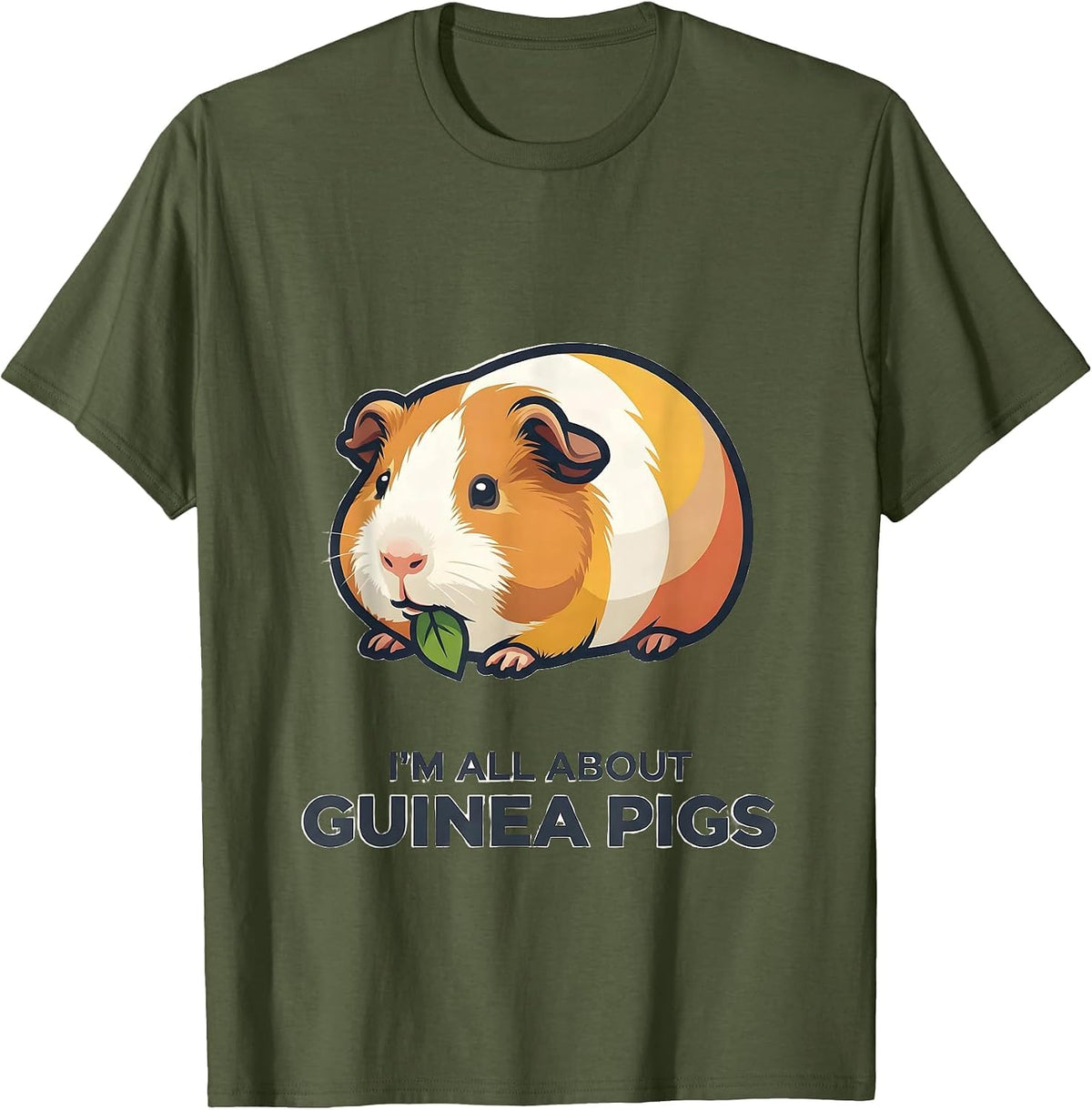 Men's I’m All About Guinea Pigs Funny Pig Lover Gift for Kids T-Shirt - Olive Green