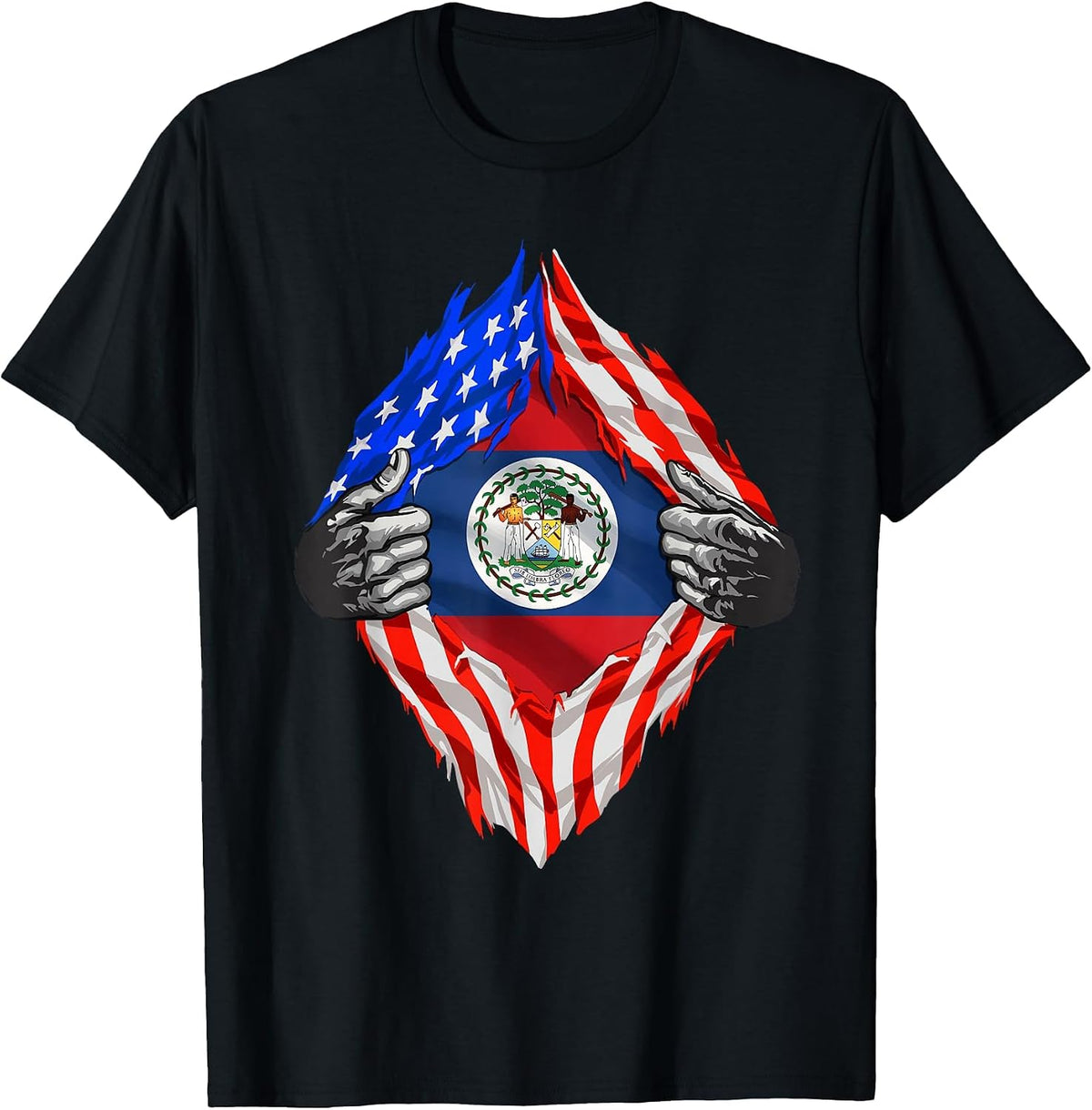 Belize Shirt Super American Belizean Flag Belizean Roots T-Shirt, Men, Black, Small - As Pictured
