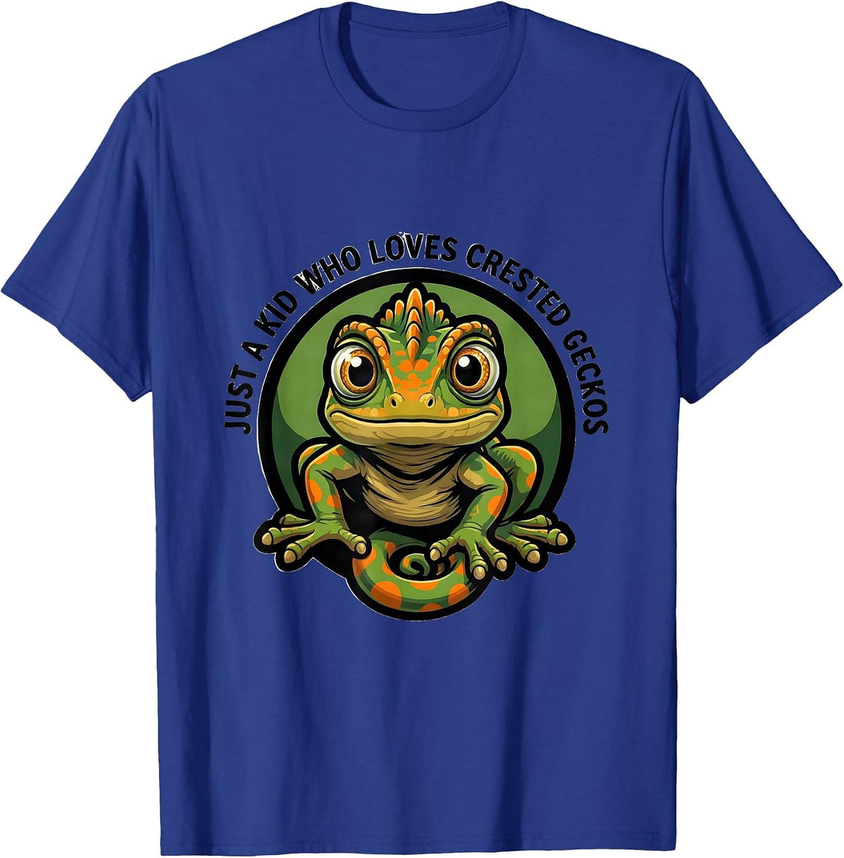 Just A Kid Who Loves Crested Geckos Funny Reptile Lover T-Shirt - Royal Blue