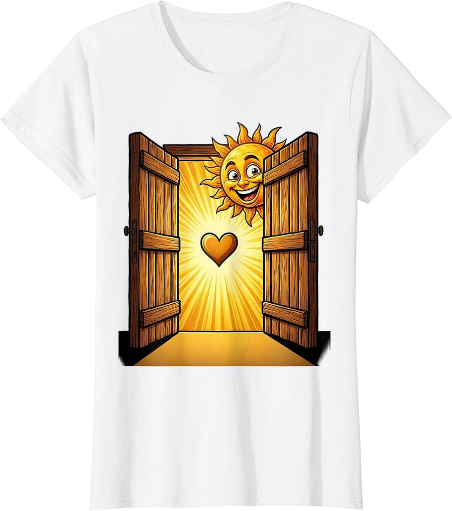 Women's School Counselor Open Door Sunlight Graphic T-Shirt - White