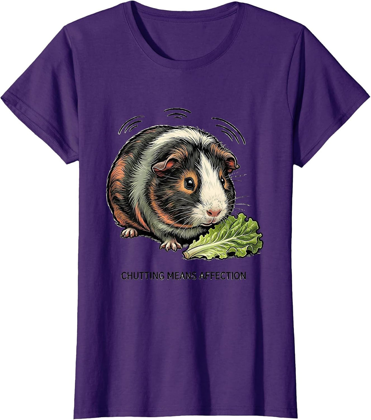 Women's Chutting Means Affection Funny Guinea Pig Lover Pet Pig T-Shirt - Purple