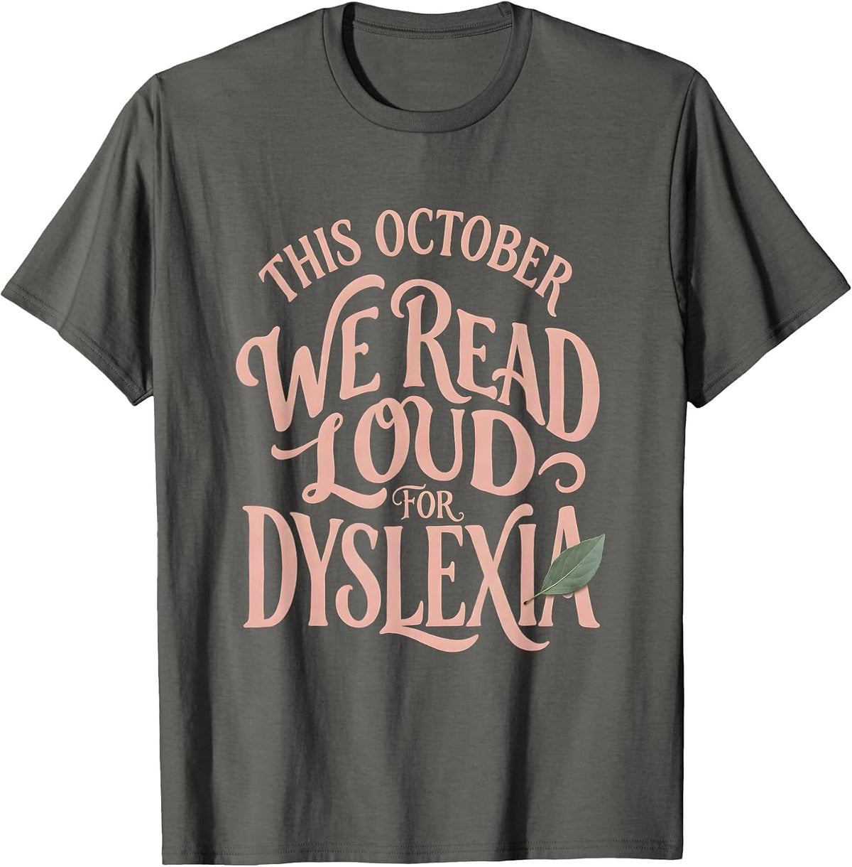 This October We Read Loud For Dyslexia Boho Teacher T-Shirt - Asphalt Grey