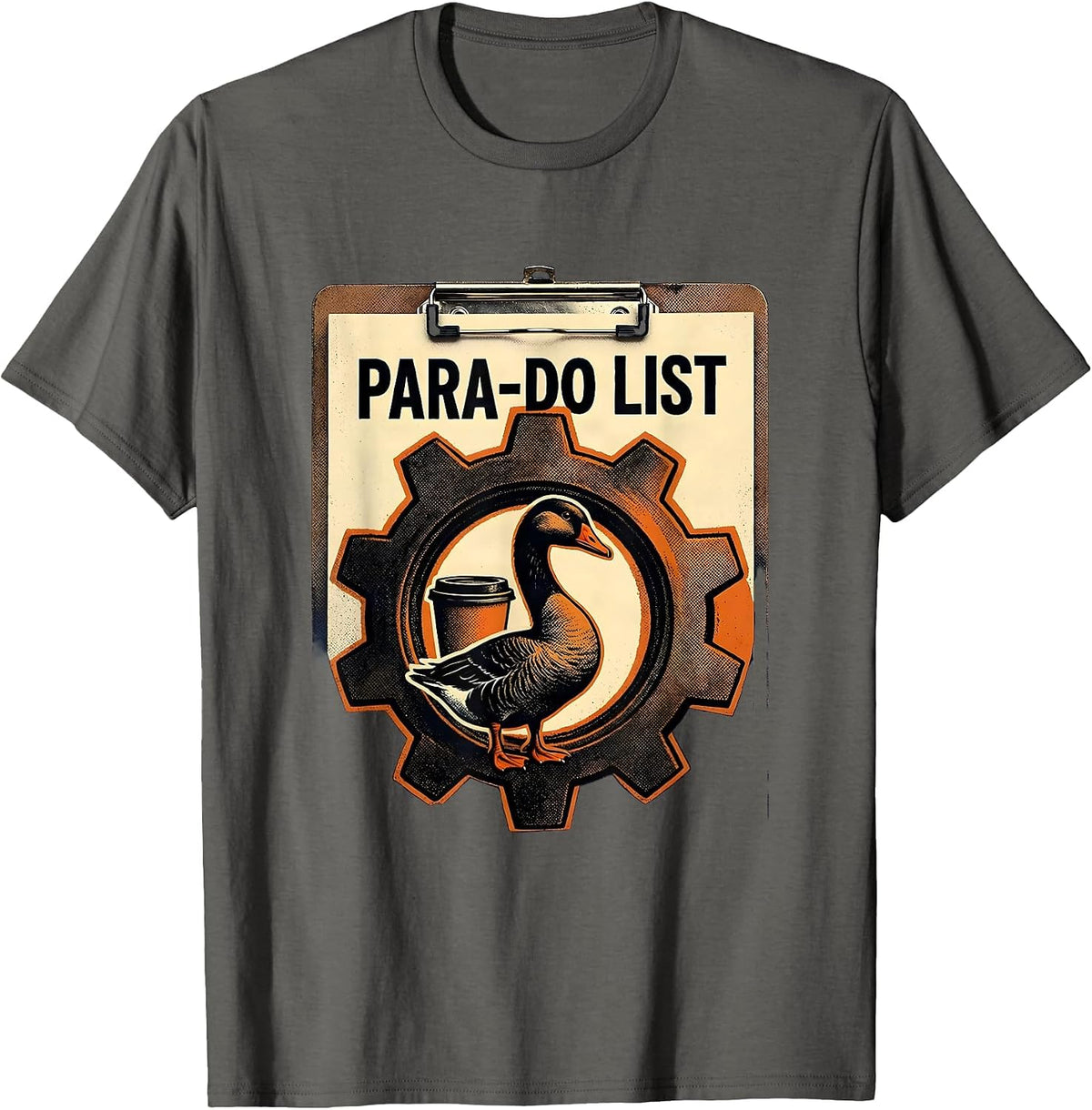 Men's Para-Do List Funny Paraprofessional Goose SPED Teacher T-Shirt - Asphalt Grey