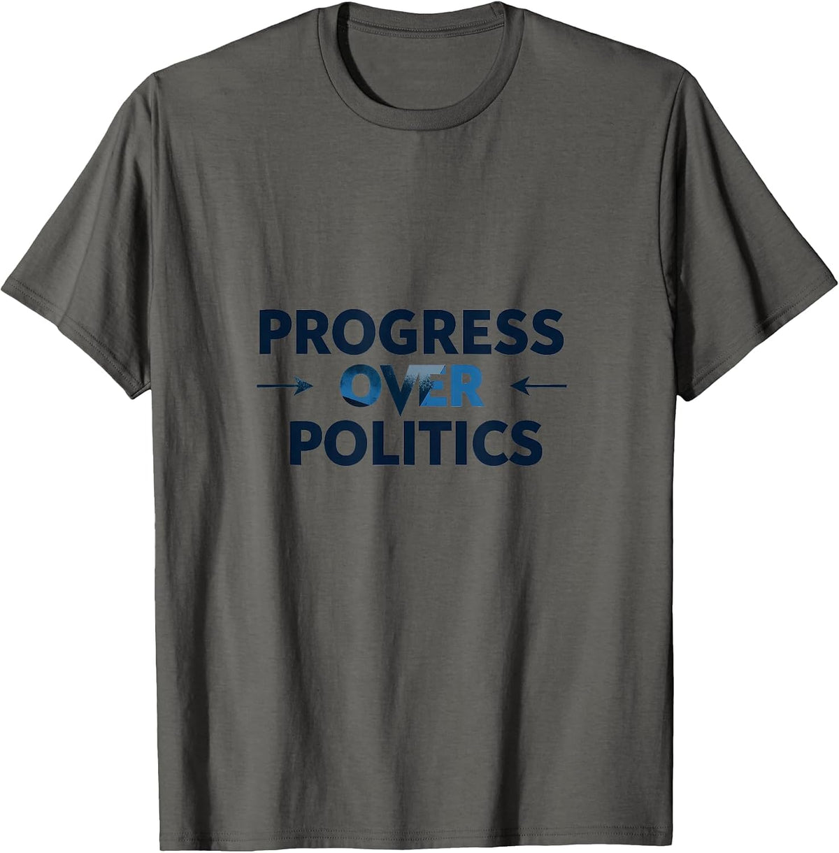 Progress Over Politics Inauguration Design T-Shirt - Asphalt Grey