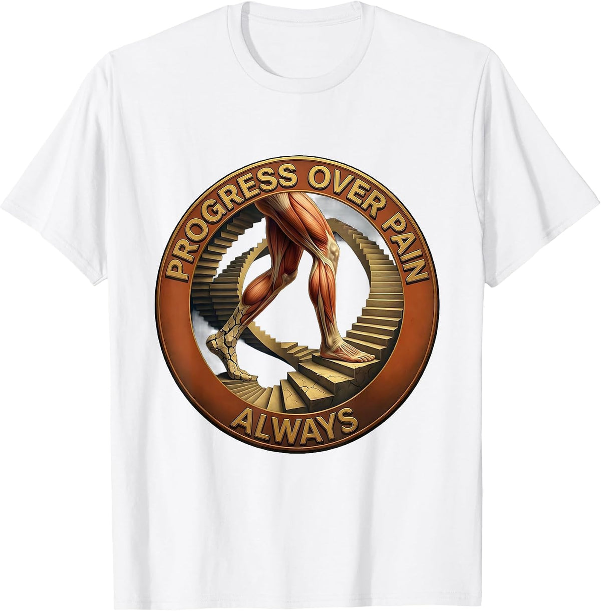 Men's Progress Over Pain Always Physical Therapy Design T-Shirt - White