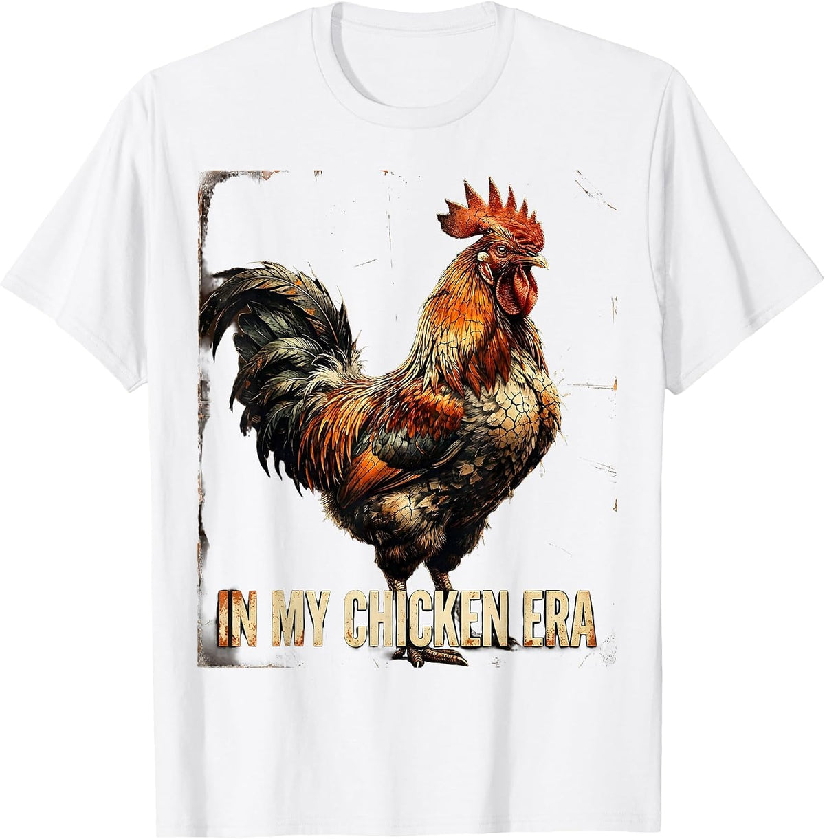 Men's In My Chicken Era Funny Poultry Design T-Shirt - White