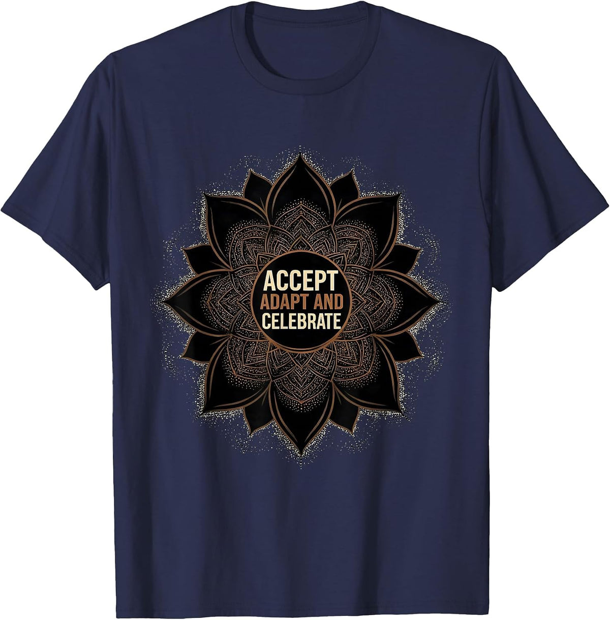 Men's Accept Adapt and Celebrate Autism Awareness Design T-Shirt - Navy Blue