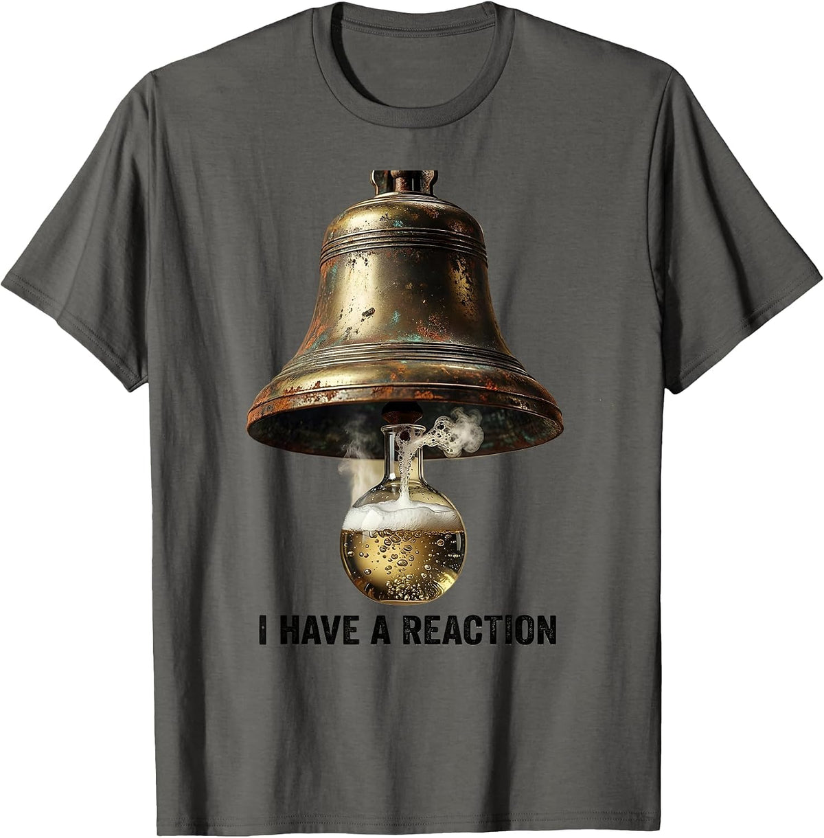 Men's I Have A Reaction Vintage Science Humor Chemistry Nerd Gift T-Shirt - Asphalt Grey