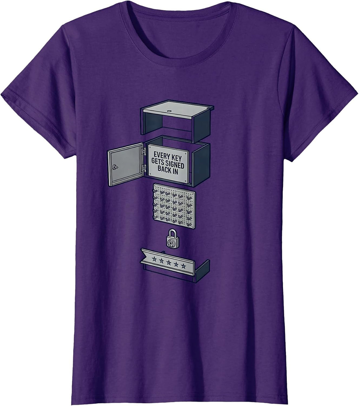 Women's Every Key Gets Signed Back In Funny First Responder T-Shirt - Purple