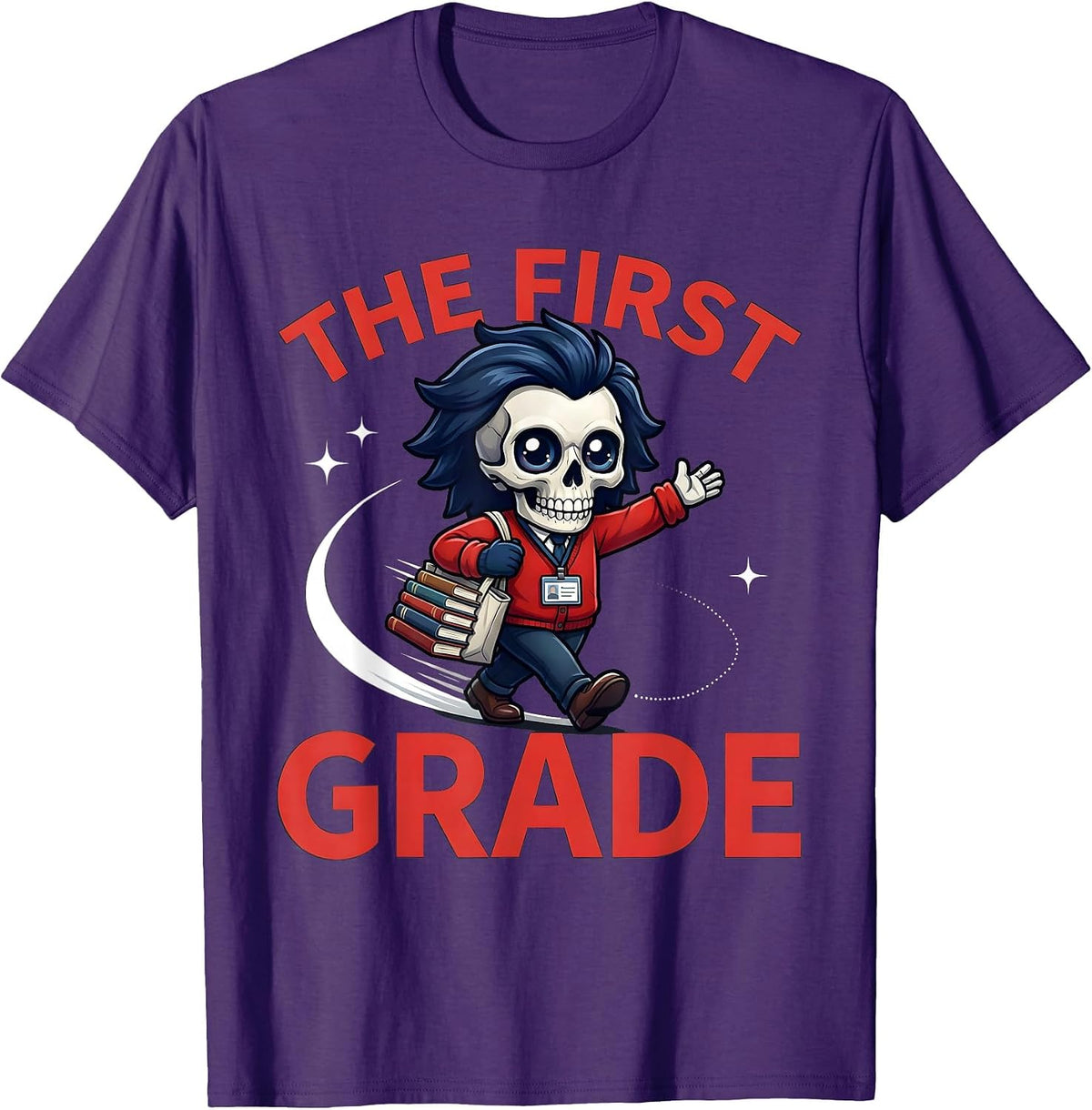 Men's THE FIRST GRADE Funny Teacher Back To School Classroom T-Shirt - Purple