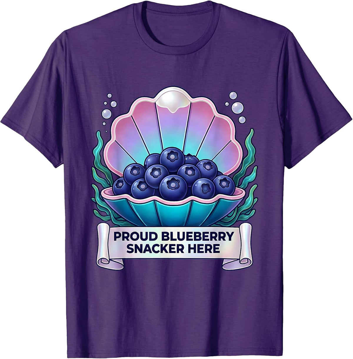 Men's Proud Blueberry Snacker Here Red White Blue Design T-Shirt - Purple