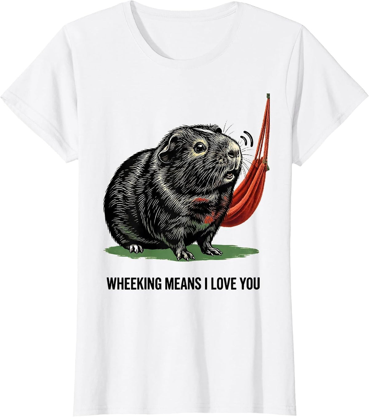 Wheeking Means I Love You Funny Guinea Pig Lover Gift T-Shirt - White
