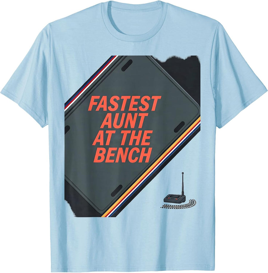 Men's Fastest Aunt At The Bench Patriotic RC Car Racing Drag Strip T-Shirt - Baby Blue