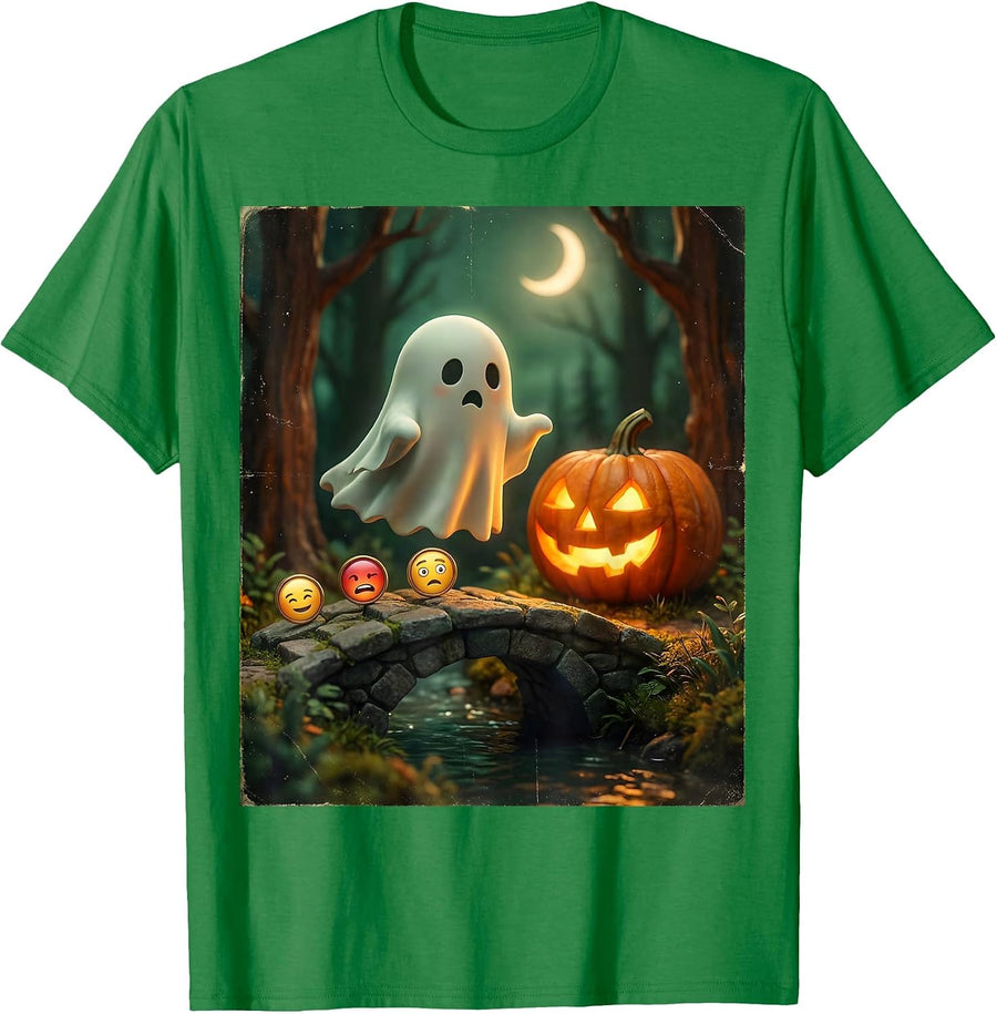 Men's Vintage Ghost Mental Health Awareness Halloween Counselor T-Shirt - Kelly Green