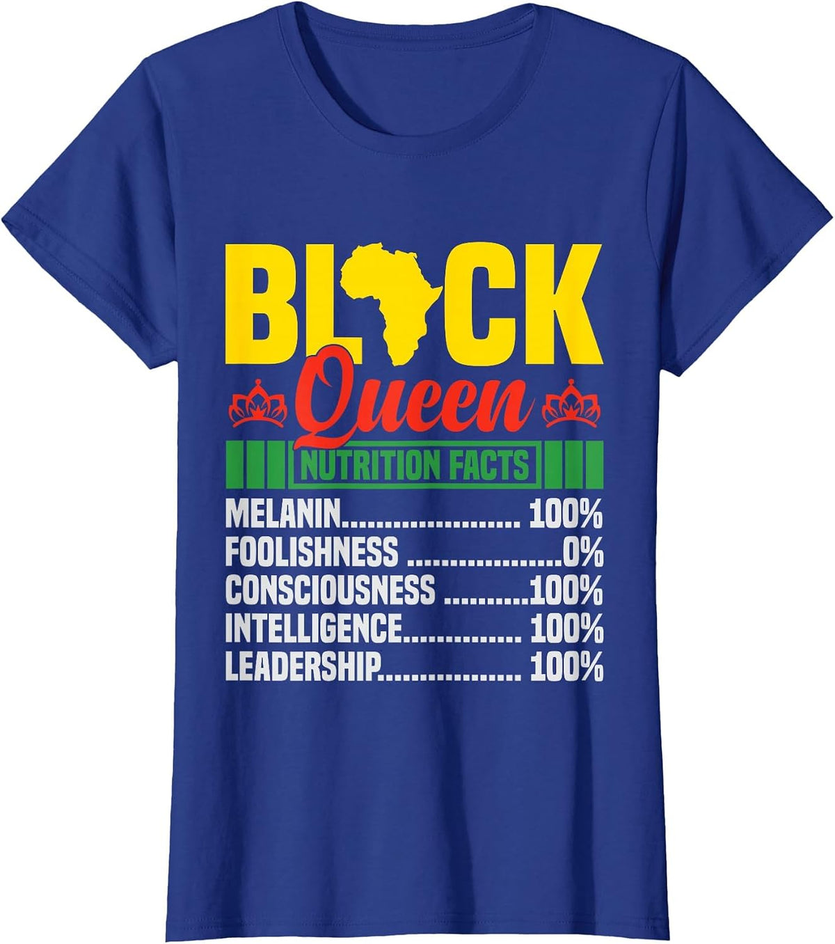 Black History Month Tee Black African American Junteenth T-Shirt - Royal Blue