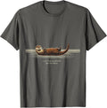 I Let The Current Set My Pace Funny Otter Lover Sea Animal T-Shirt - Asphalt Grey