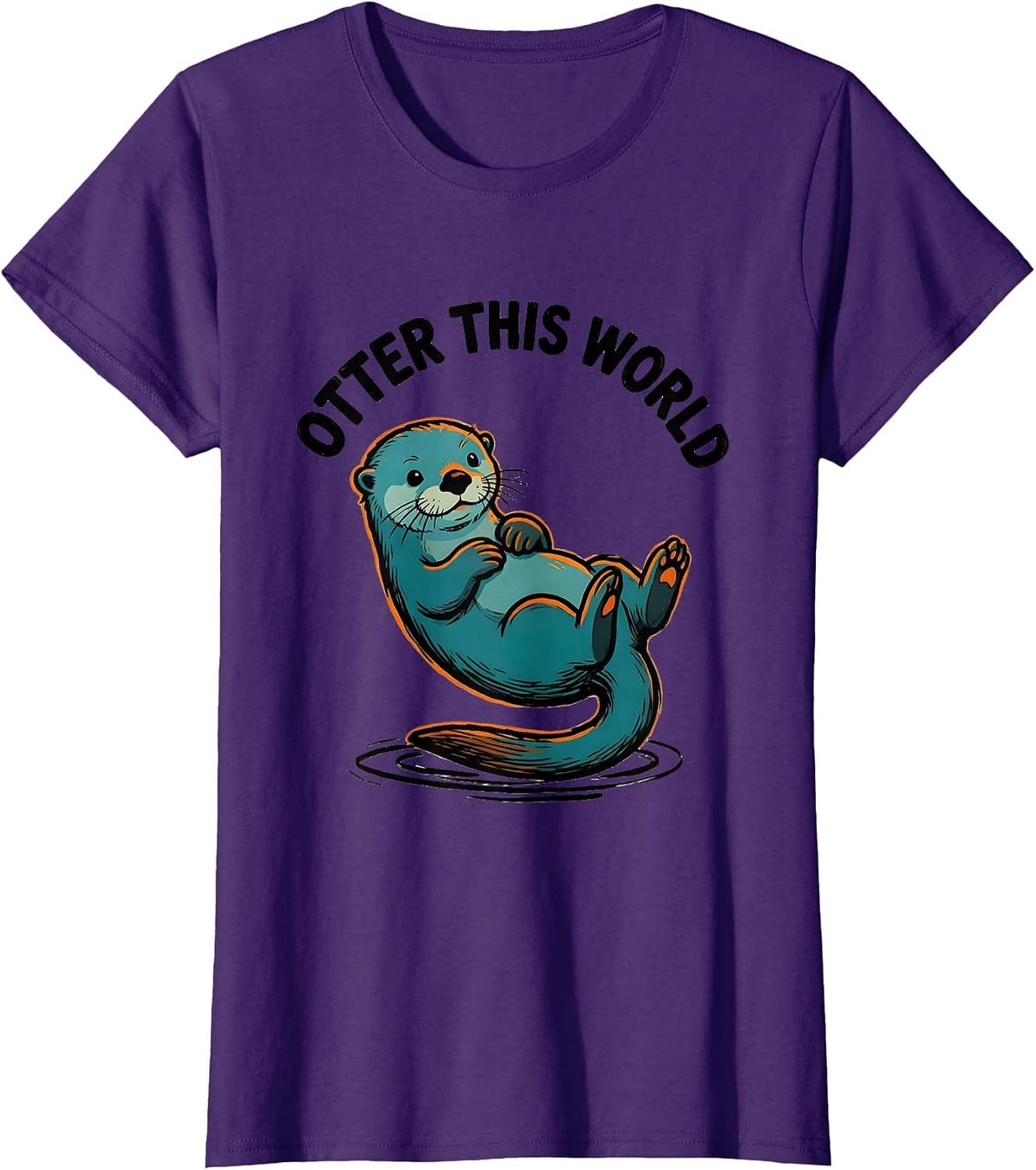 Women's Otter This World Funny Otter Lover Nature Humor T-Shirt - Purple