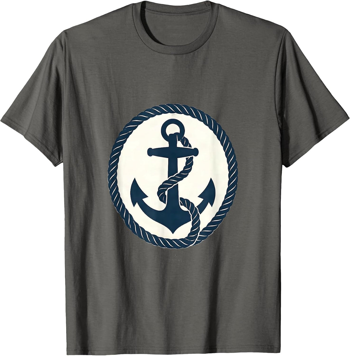 School Counselor Anchor Lifeline Rope Graphic T-Shirt - Asphalt Grey