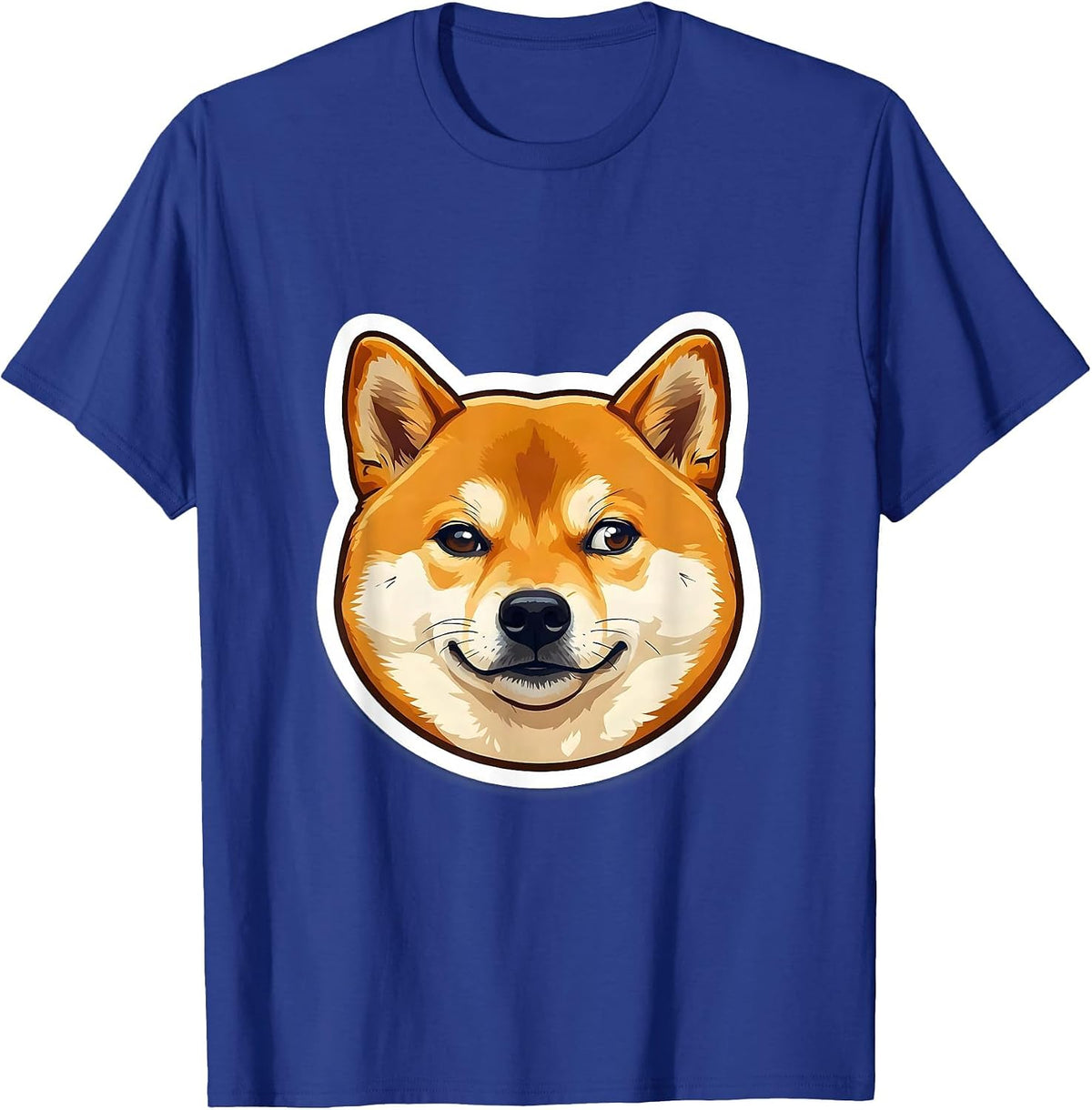 Shiba Inu Smug Side-Eye Meme Dog Graphic T-Shirt - Royal Blue