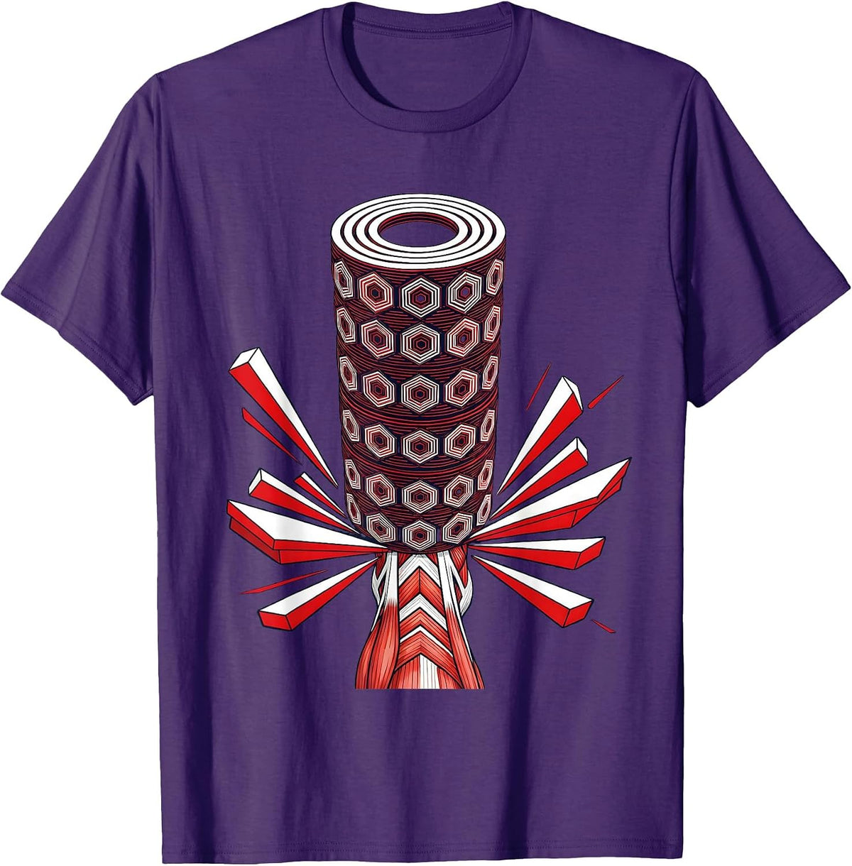 Foam Roller Leg Muscle Anatomy Physical Therapy T-Shirt - Purple