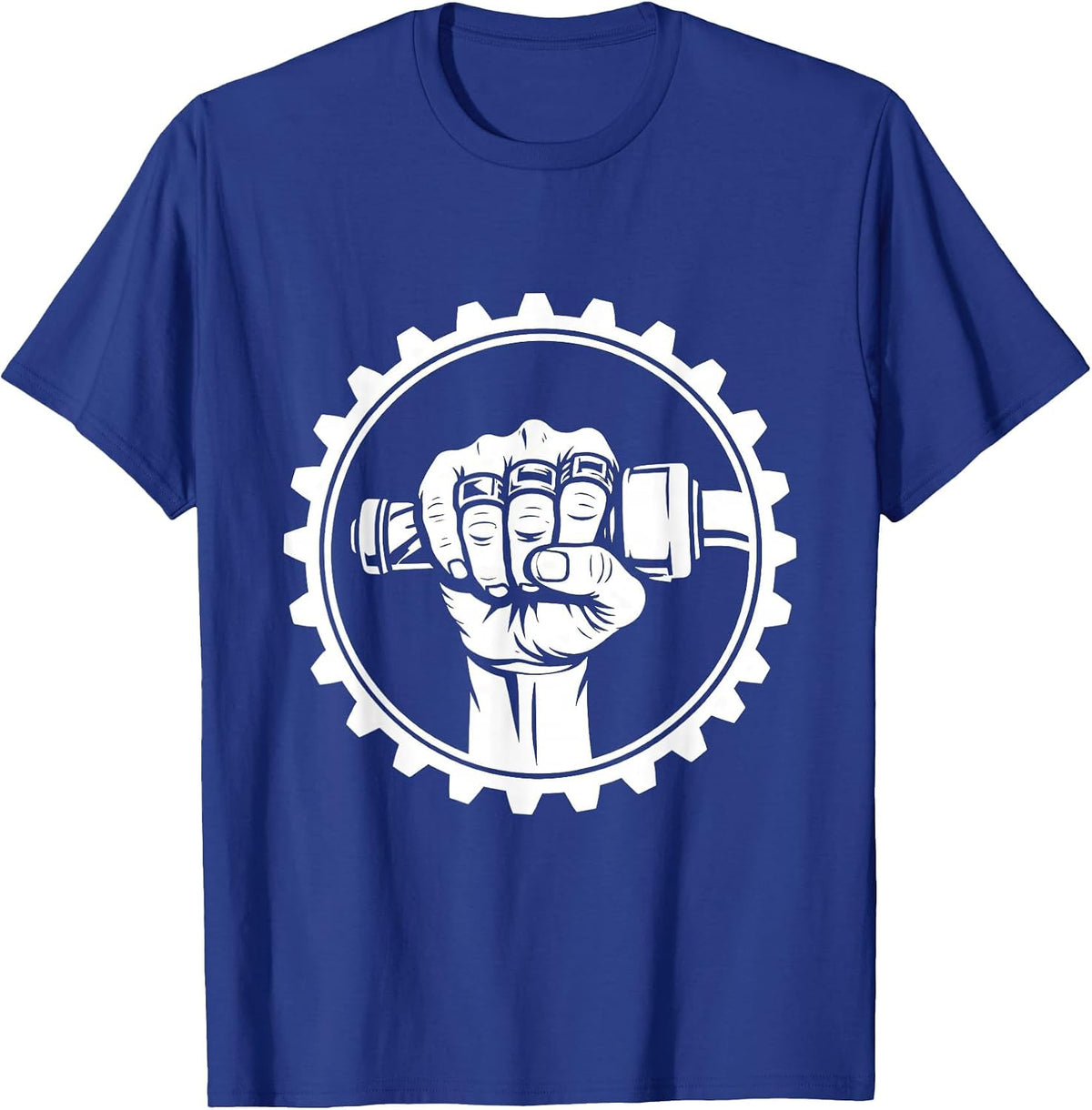 Biker Rings Throttle Grip Motorcycle Graphic T-Shirt - Royal Blue