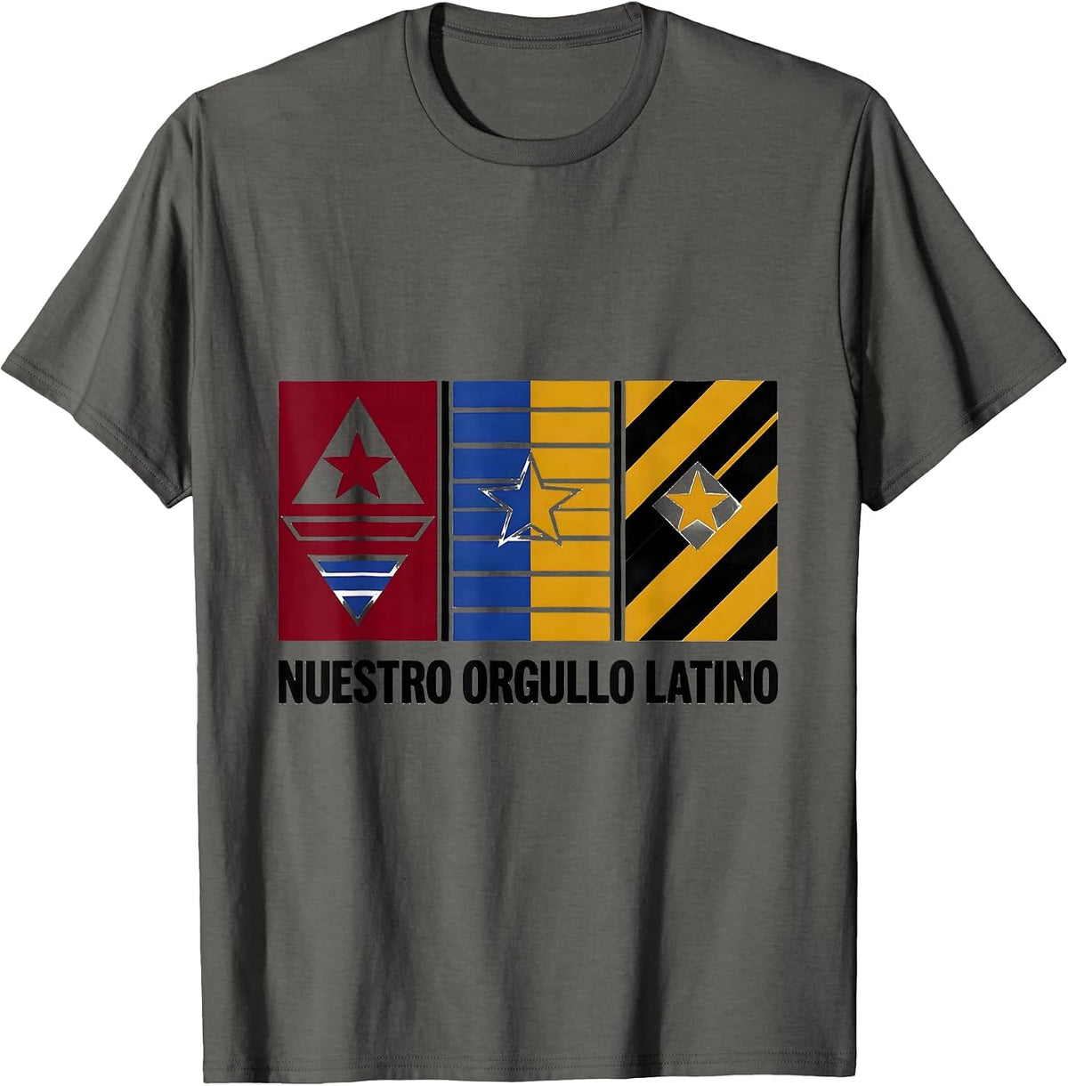 Nuestro Orgullo Latino Celebratory Cultural Pride Family T-Shirt - Asphalt Grey