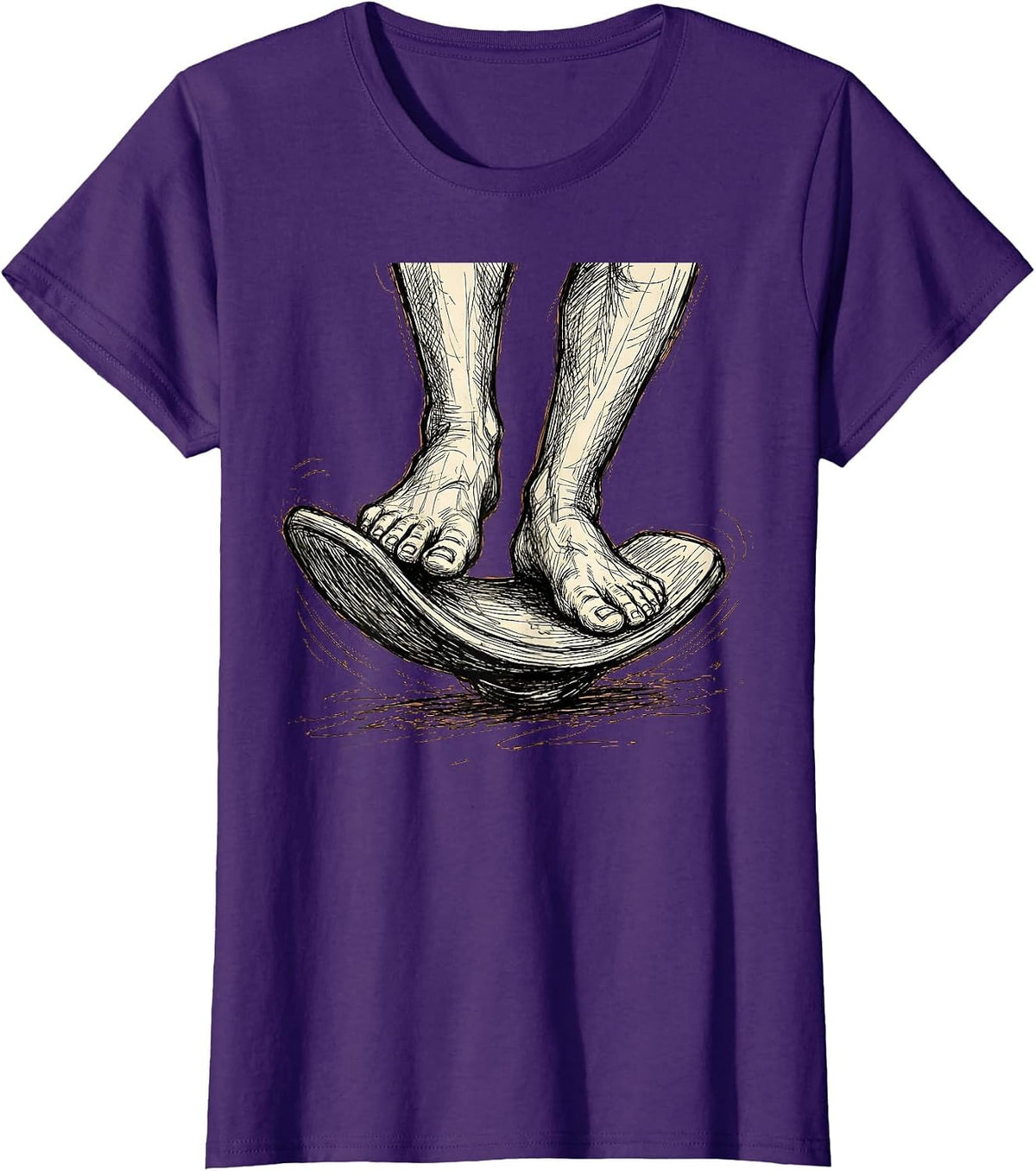 Women's Physical Therapy Balance Board Graphic T-Shirt - Purple