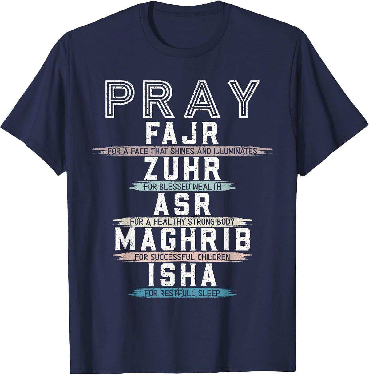 Muslim Islam Quran Mosque Ramadan Religion Islamic Dua T-Shirt - Navy Blue