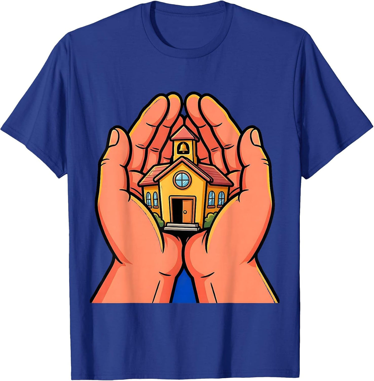 Special Education Teacher Helping Hands School T-Shirt - Royal Blue
