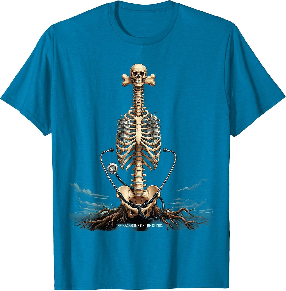 The Backbone of the Clinic Medical Assistant Design T-Shirt - Sapphire Blue