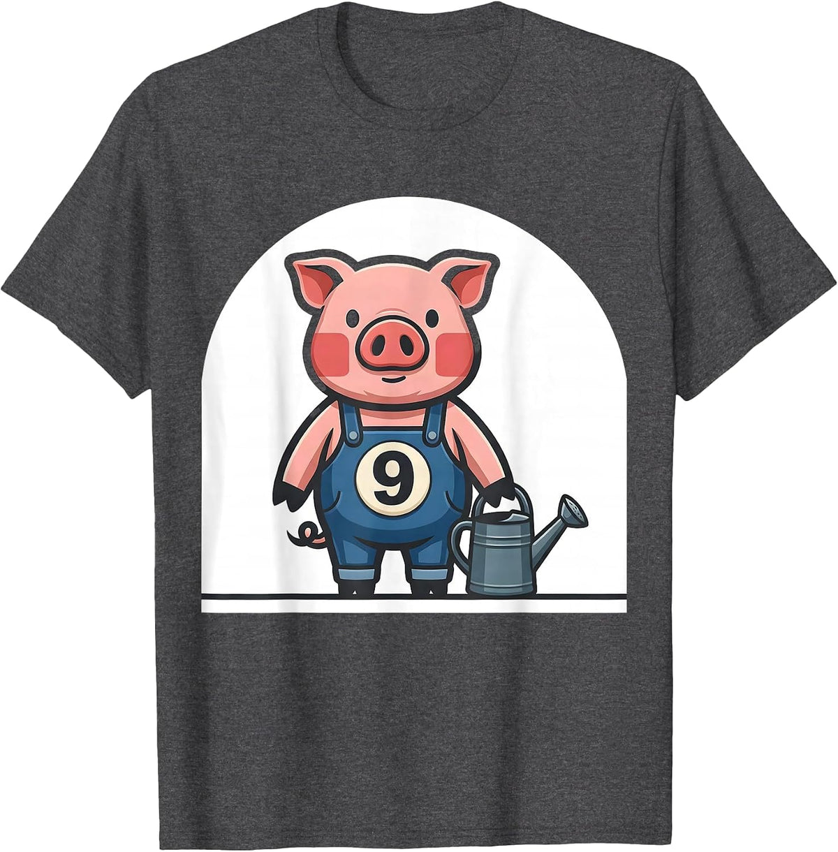 9 Funny Pig Lover Halloween Costume Novelty Humor T-Shirt - Dark Heather Grey