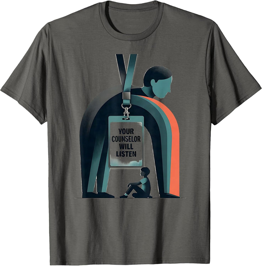 Your Counselor Will Listen Midcentury Modern School T-Shirt - Asphalt Grey