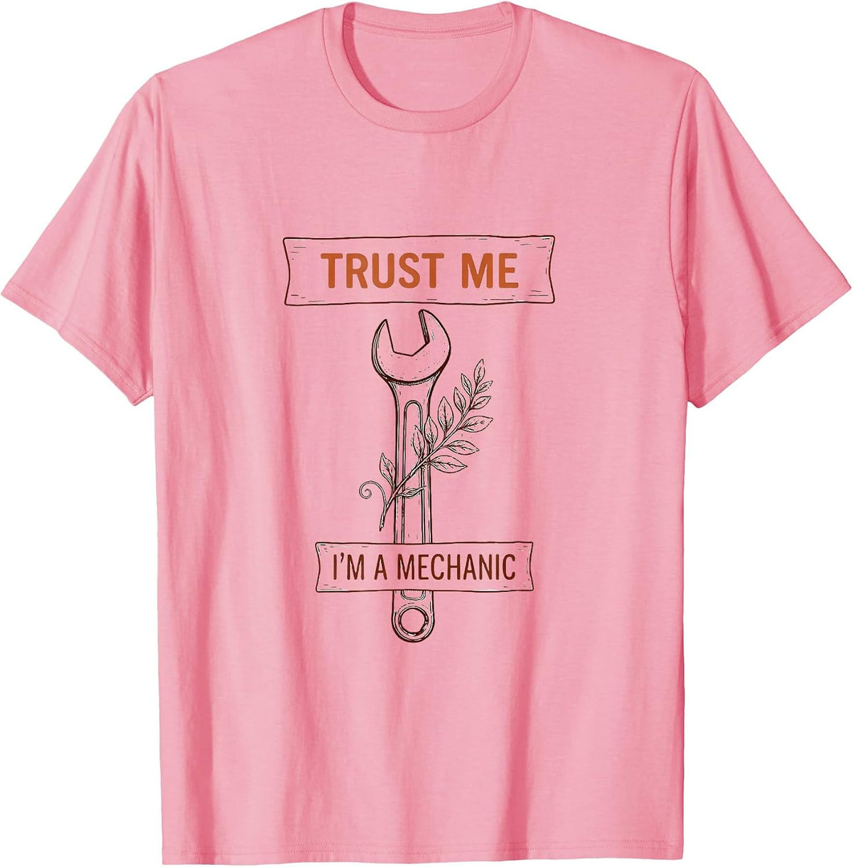 Men's Trust Me I'm a Mechanic Funny Auto Design T-Shirt - Pink