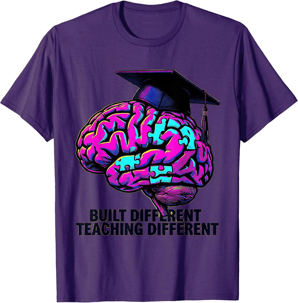 Built Different Teaching Different Special Ed Teacher T-Shirt - Purple