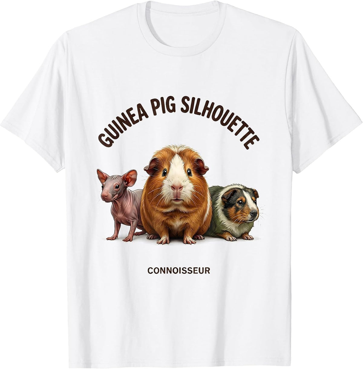 Men's Guinea Pig Silhouette Connoisseur Funny Pet Lover Gift T-Shirt - White