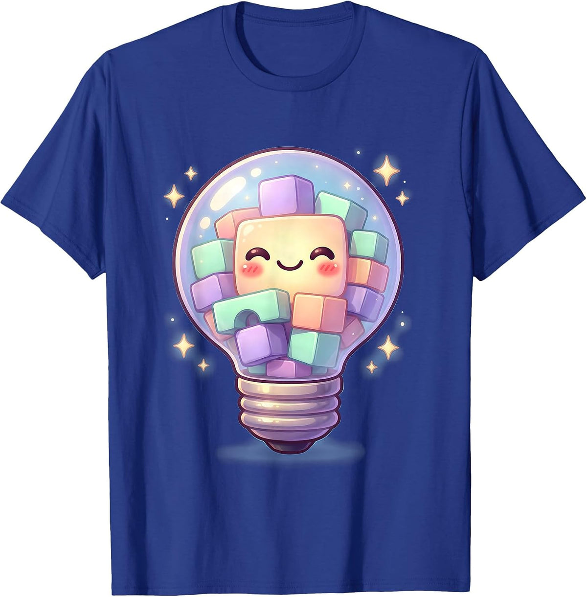Sped Teacher Lightbulb Building Blocks Graphic T-Shirt - Royal Blue