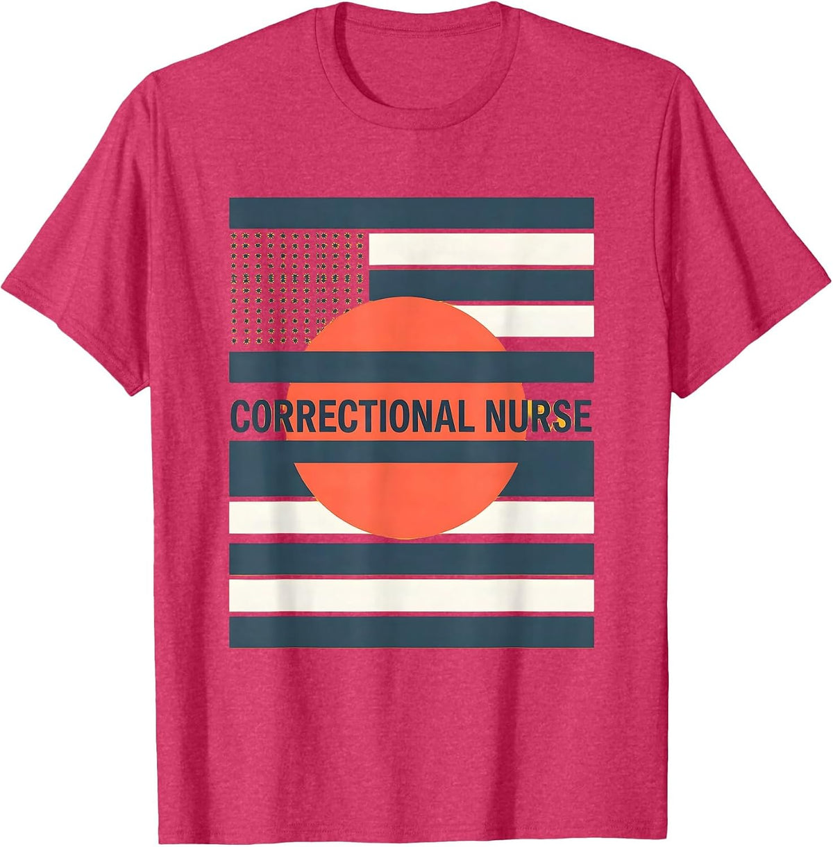 Men's Correctional Nurse Thin Silver Line Flag Occupational Pride T-Shirt - Red Heather