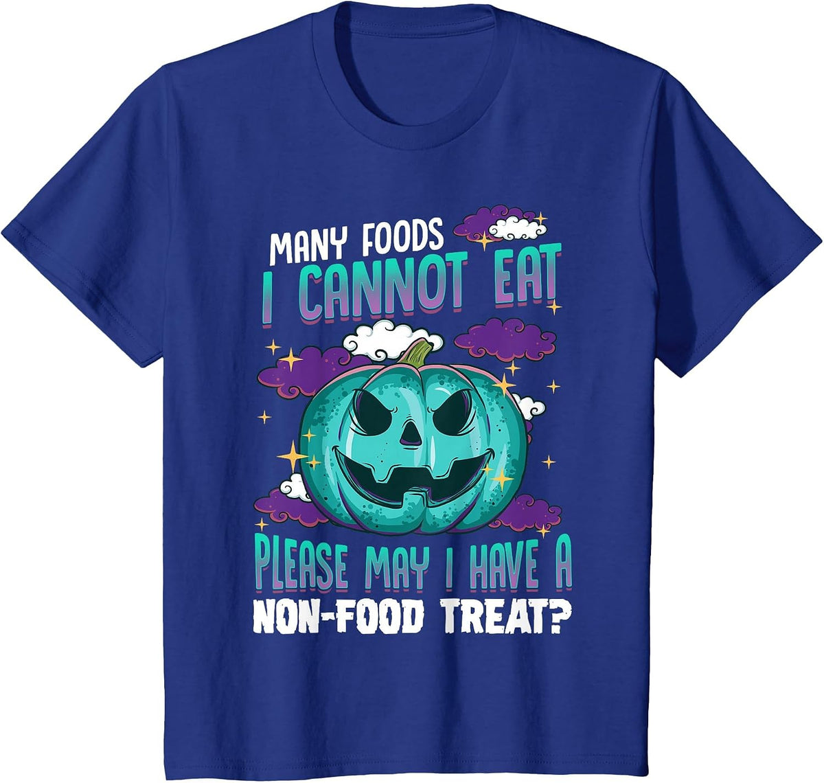 Teal Pumpkin Halloween Food Allergy Awareness Trick Or Treat T-Shirt - Royal Blue