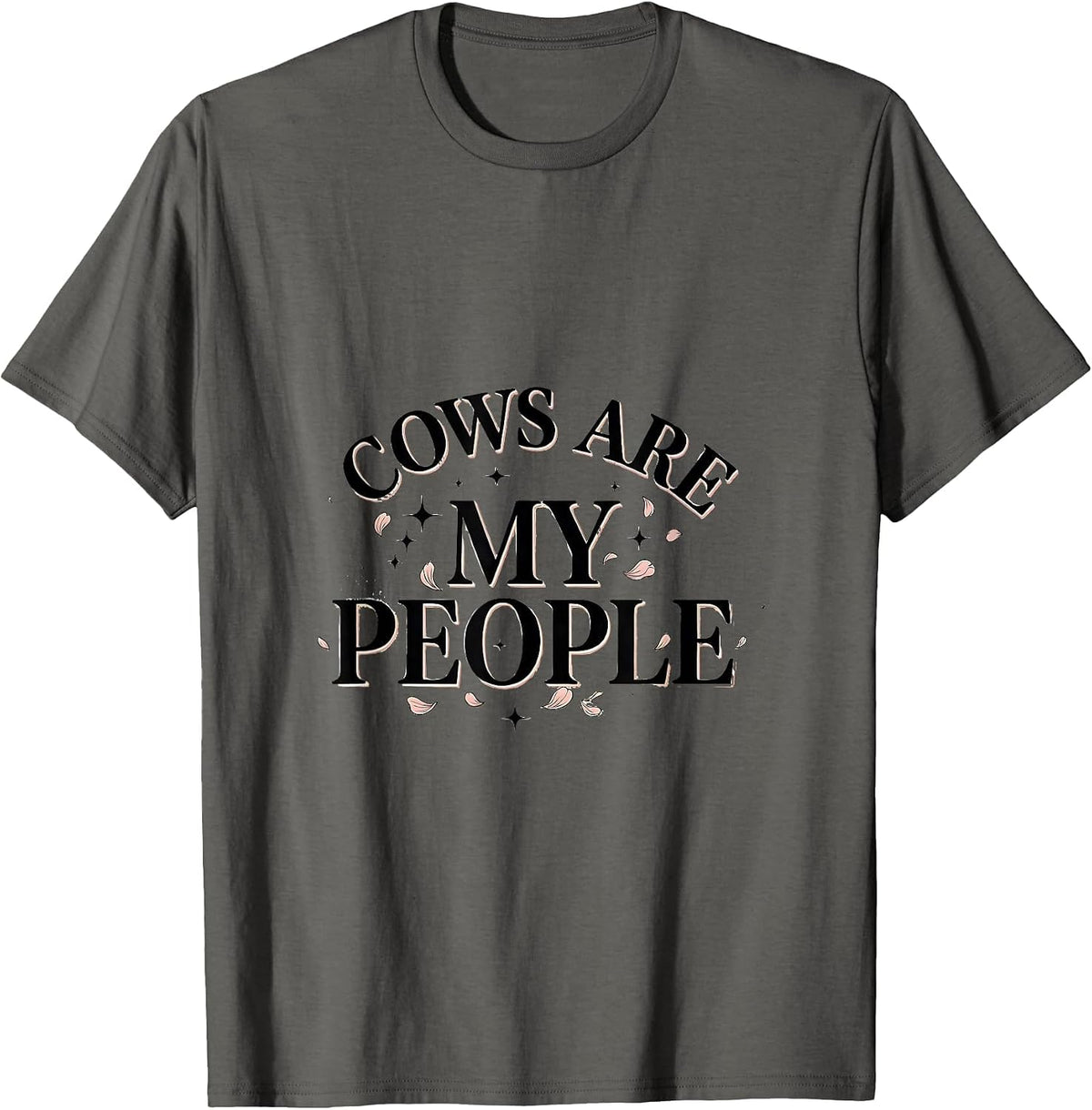 Men's Cows Are My People Funny Cow Lover Design T-Shirt - Asphalt Grey