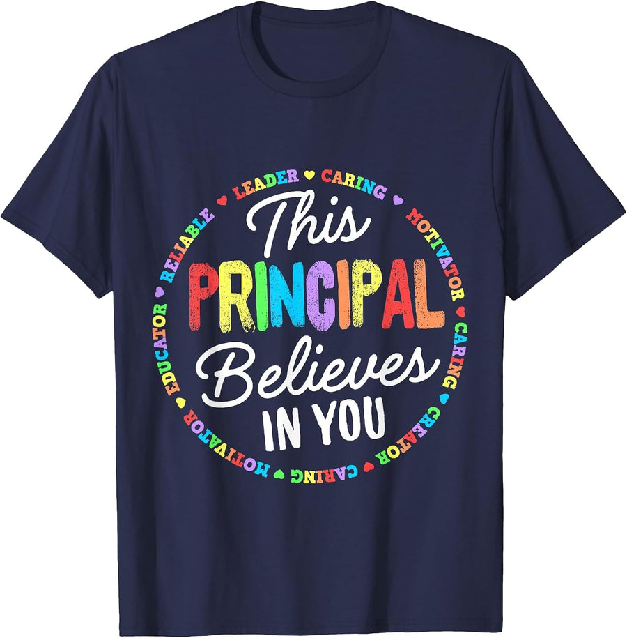 This Principal Believes in You Kindness Kind Growth Mindset T-Shirt - Navy Blue