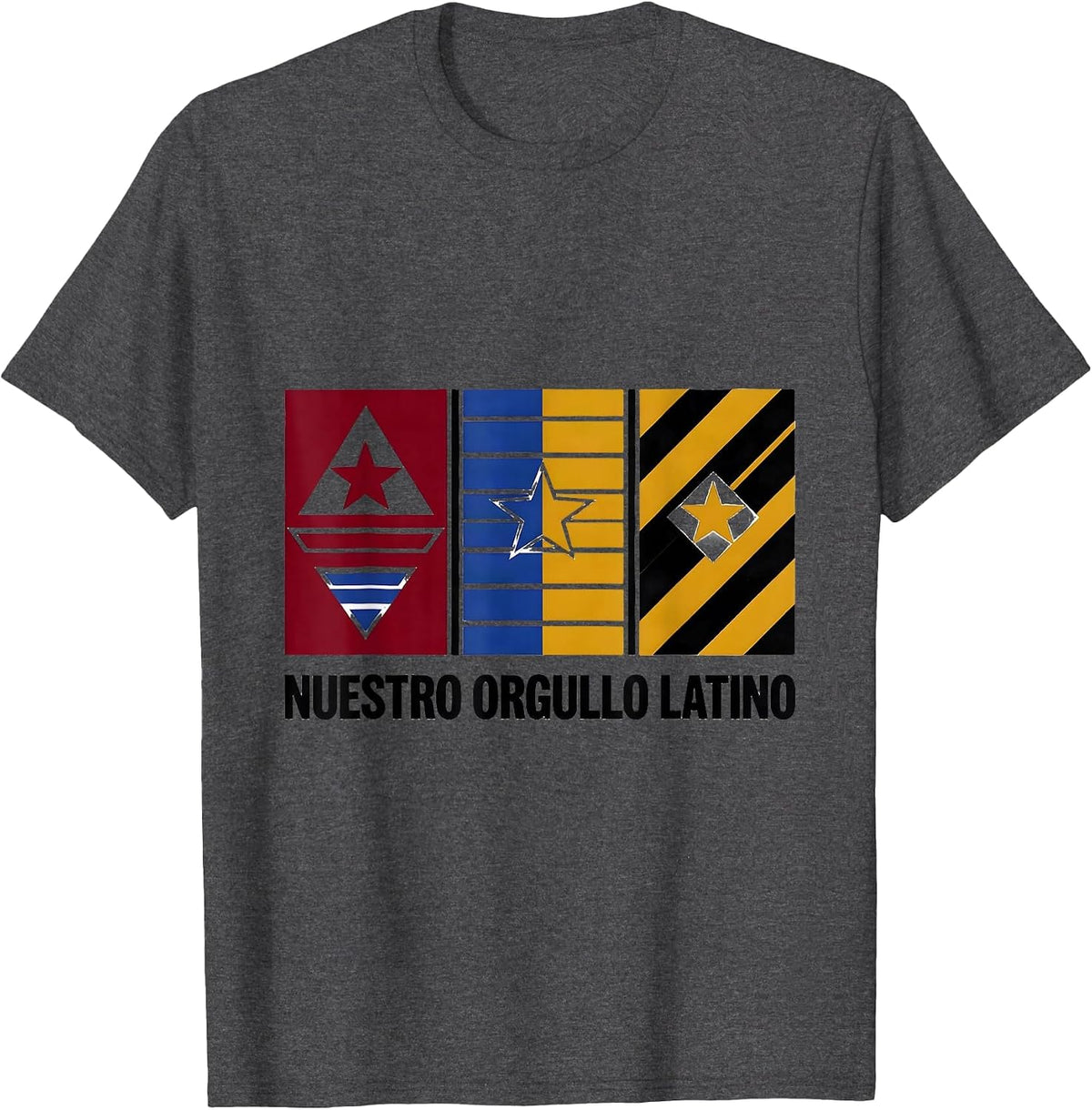 Nuestro Orgullo Latino Celebratory Cultural Pride Family T-Shirt - Dark Heather Grey