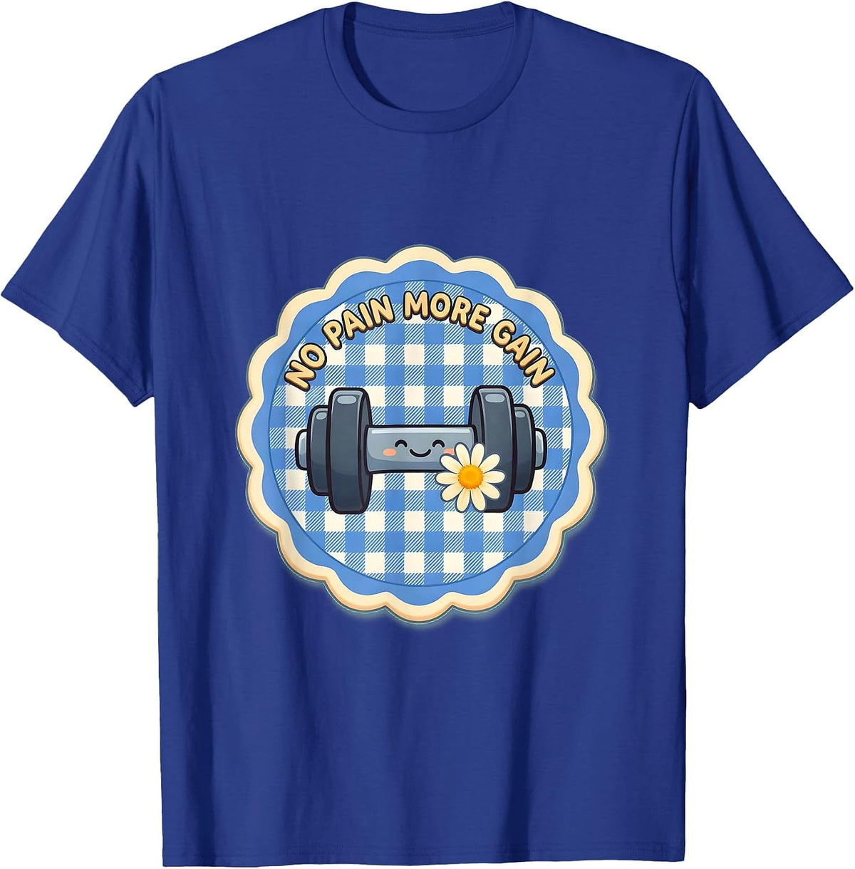 Men's No Pain More Gain Physical Therapy Design T-Shirt - Royal Blue